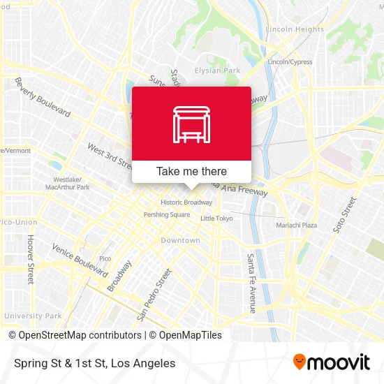 Mapa de Spring St & 1st St