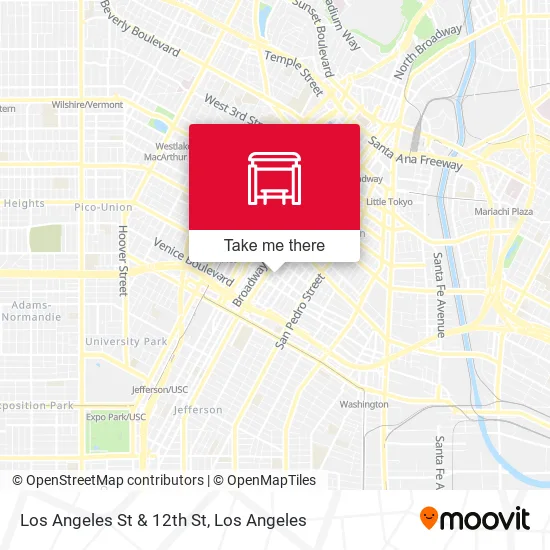 Los Angeles St & 12th St map