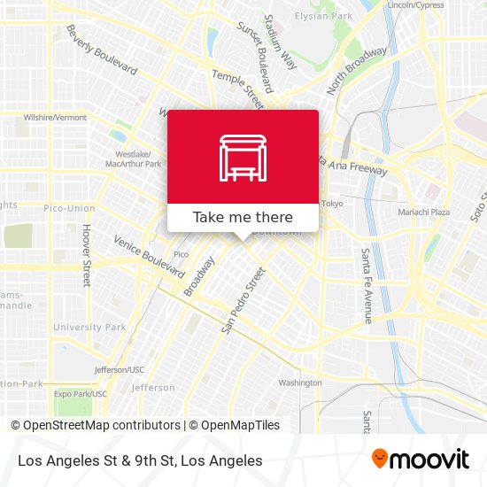 Los Angeles St & 9th St map