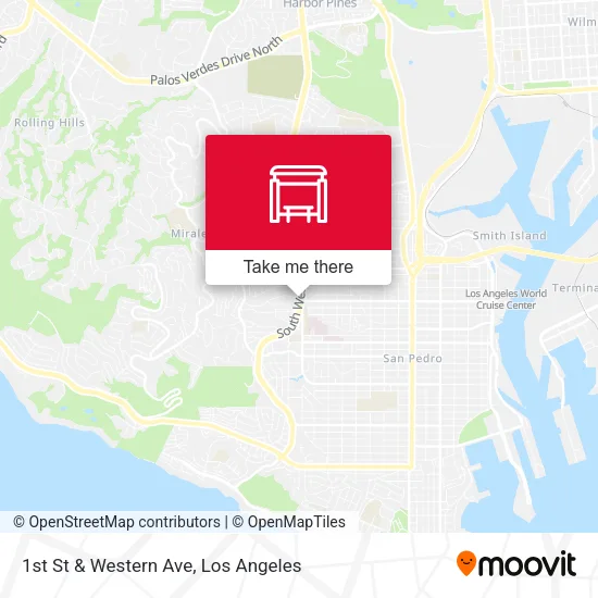1st St & Western Ave map