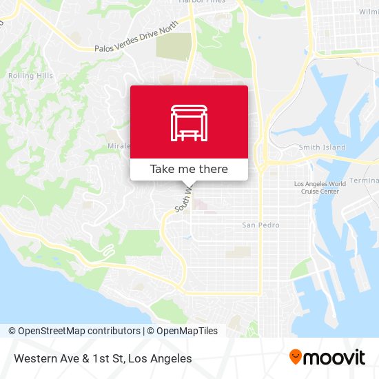 Western Ave & 1st St map