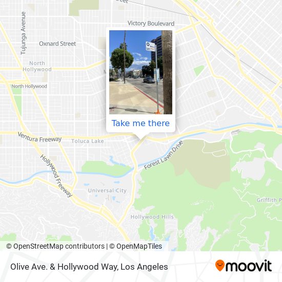 Olive Ave. & Hollywood Way map