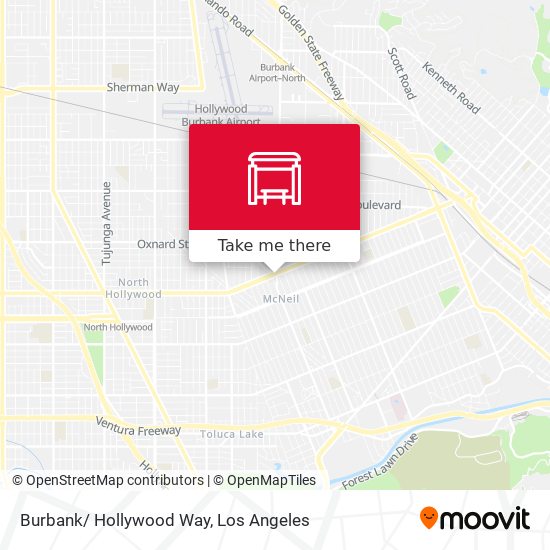 Burbank/ Hollywood Way map
