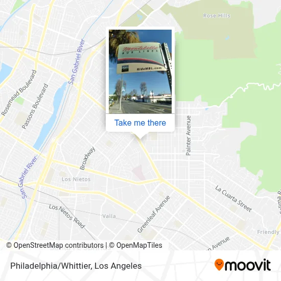 Philadelphia/Whittier map