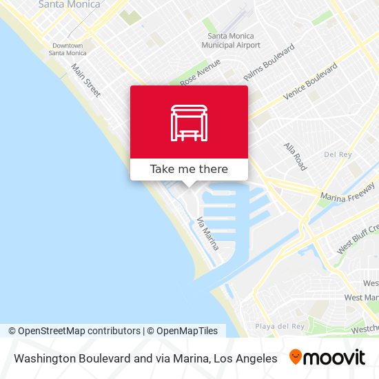 Mapa de Washington Boulevard and via Marina