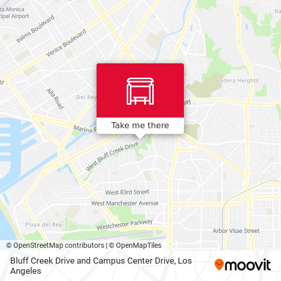 Bluff Creek Drive and Campus Center Drive map