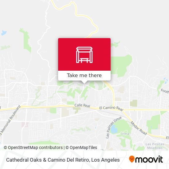 Cathedral Oaks & Camino Del Retiro map
