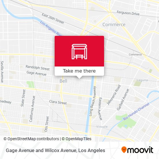 Gage Avenue and Wilcox Avenue map