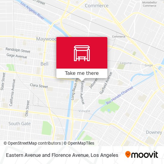 Eastern Avenue and Florence Avenue map