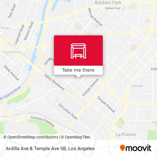Ardilla Ave & Temple Ave SB map