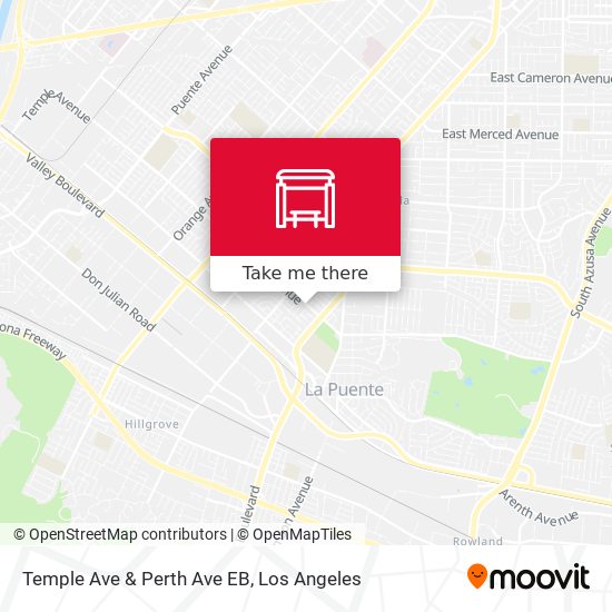 Temple Ave & Perth Ave EB map