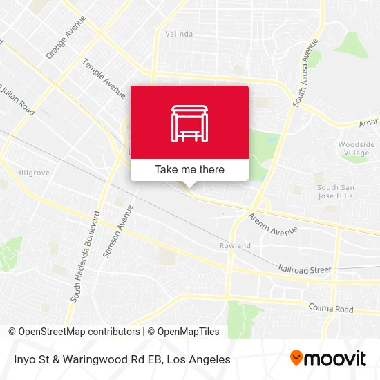Inyo St & Waringwood Rd EB map