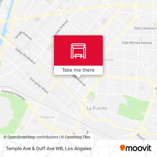 Temple Ave & Duff Ave WB map
