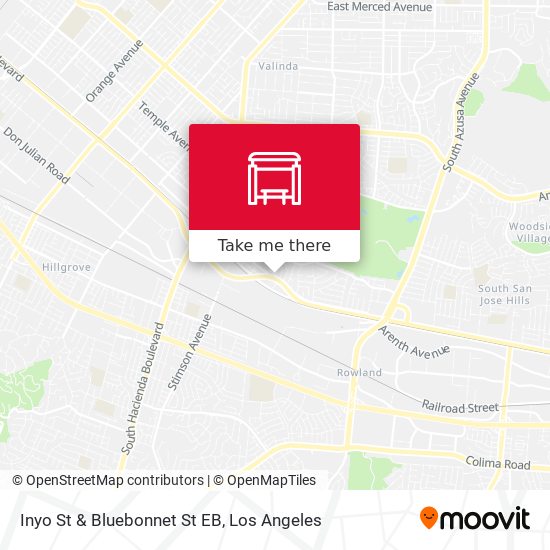 Inyo St & Bluebonnet St EB map