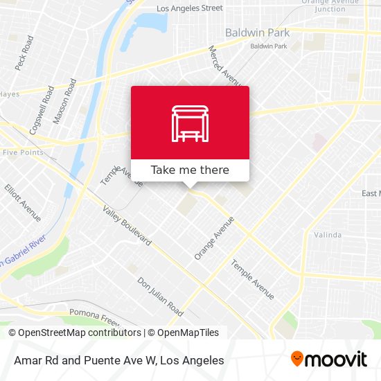Amar Rd and Puente Ave W map