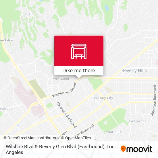 Mapa de Wilshire Blvd & Beverly Glen Blvd (Eastbound)