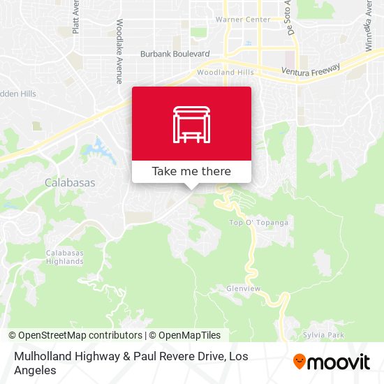 Mapa de Mulholland Highway & Paul Revere Drive