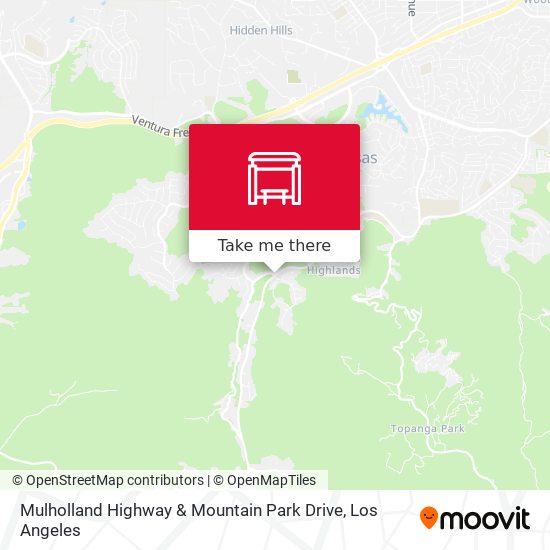 Mulholland Highway & Mountain Park Drive map