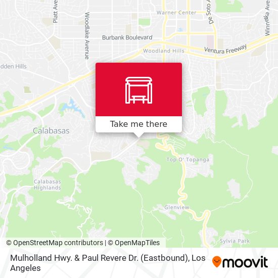 Mapa de Mulholland Hwy. & Paul Revere Dr. (Eastbound)
