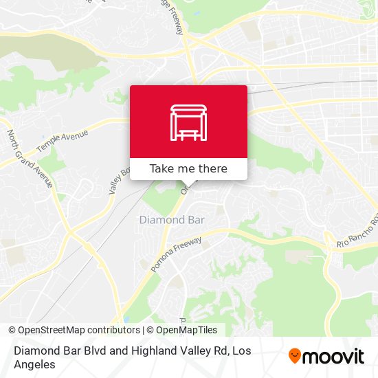 Diamond Bar Blvd and Highland Valley Rd map
