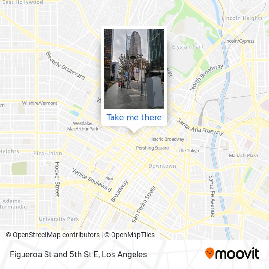 Figueroa St and 5th St E map