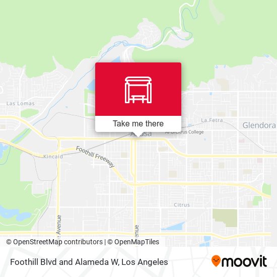Foothill Blvd and Alameda W map