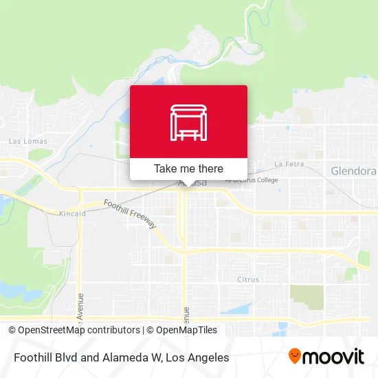 Foothill Blvd and Alameda W map