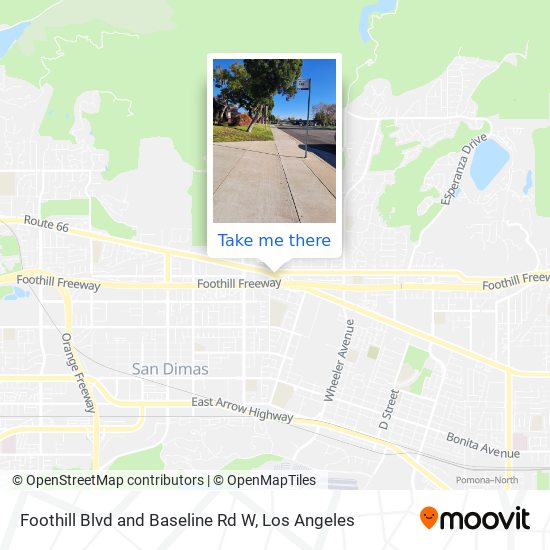 Foothill Blvd and Baseline Rd W map
