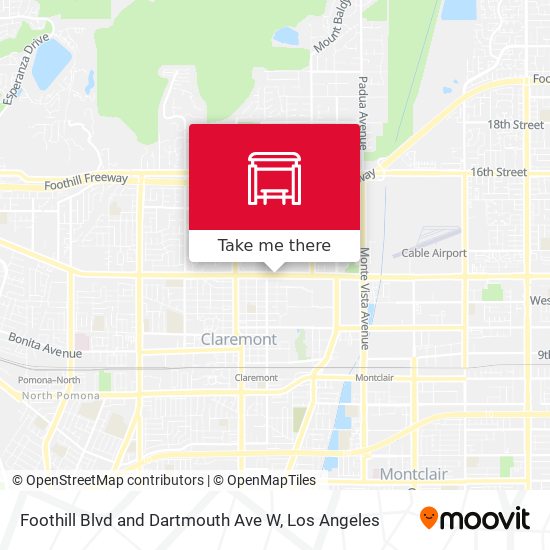 Foothill Blvd and Dartmouth Ave W map