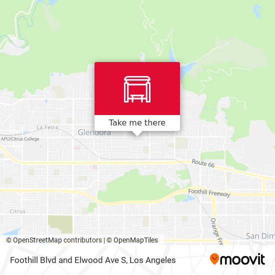 Foothill Blvd and Elwood Ave S map