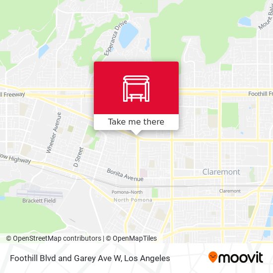 Foothill Blvd and Garey Ave W map