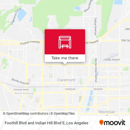 Mapa de Foothill Blvd and Indian Hill Blvd E