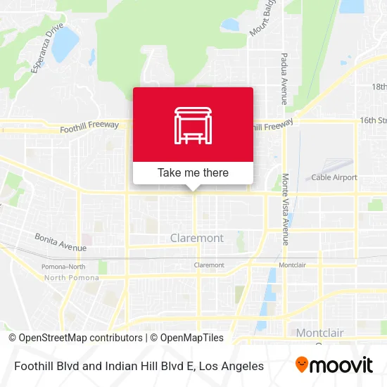 Foothill Blvd and Indian Hill Blvd E map