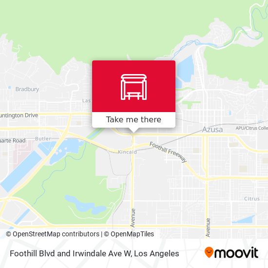 Foothill Blvd and Irwindale Ave W map