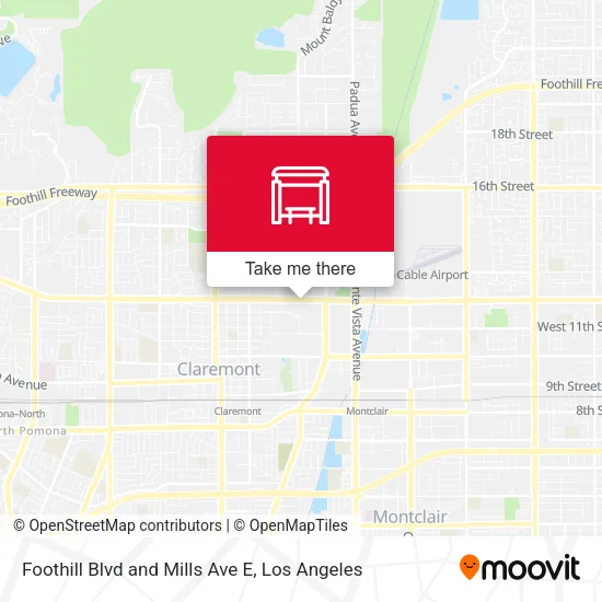 Foothill Blvd and Mills Ave E map