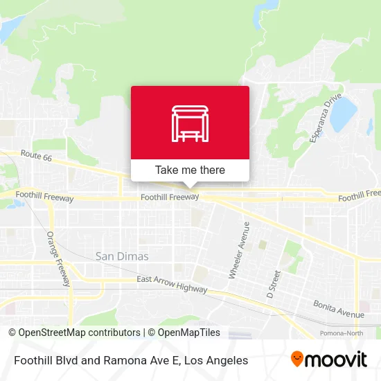 Foothill Blvd and Ramona Ave E map