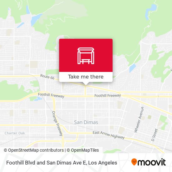 Foothill Blvd and San Dimas Ave E map