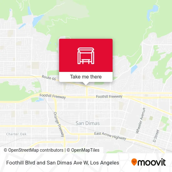 Foothill Blvd and San Dimas Ave W map