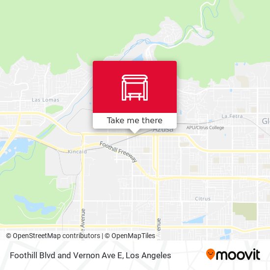 Foothill Blvd and Vernon Ave E map