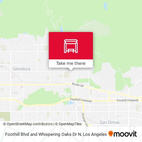 Foothill Blvd and Whispering Oaks Dr N map
