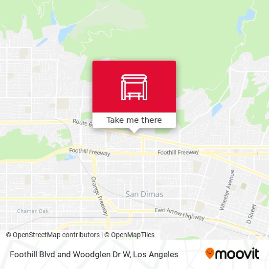 Foothill Blvd and Woodglen Dr W map