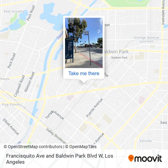 Francisquito Ave and Baldwin Park Blvd W map