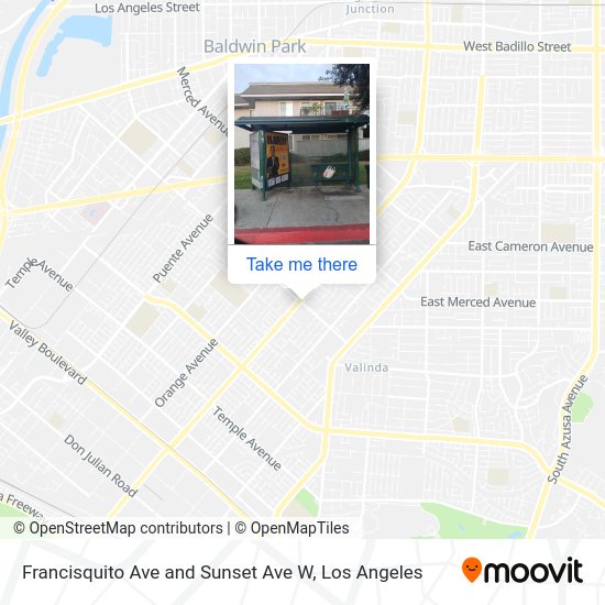 Francisquito Ave and Sunset Ave W map