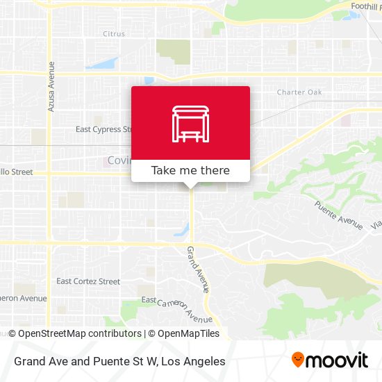 Grand Ave and Puente St W map
