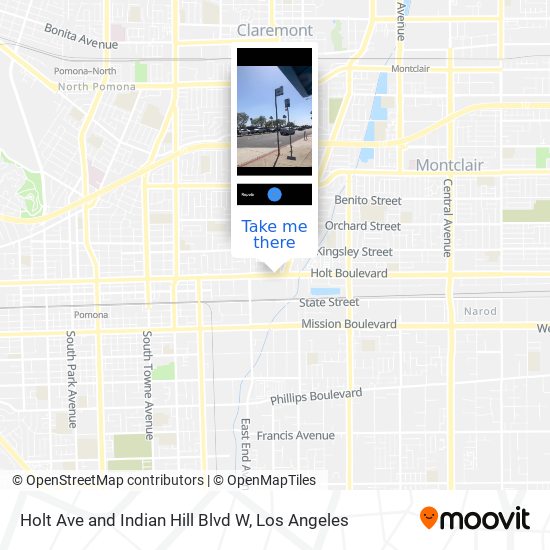 Holt Ave and Indian Hill Blvd W map