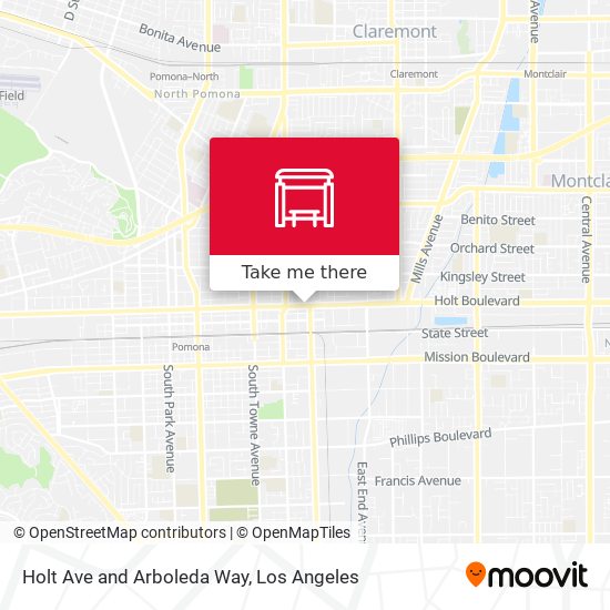 Holt Ave and Arboleda Way map