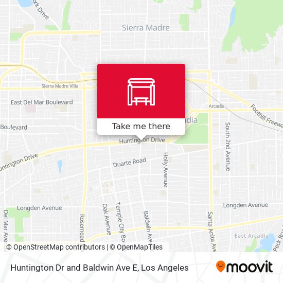 Huntington Dr and Baldwin Ave E map