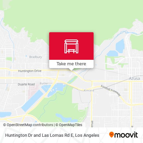 Huntington Dr and Las Lomas Rd E map
