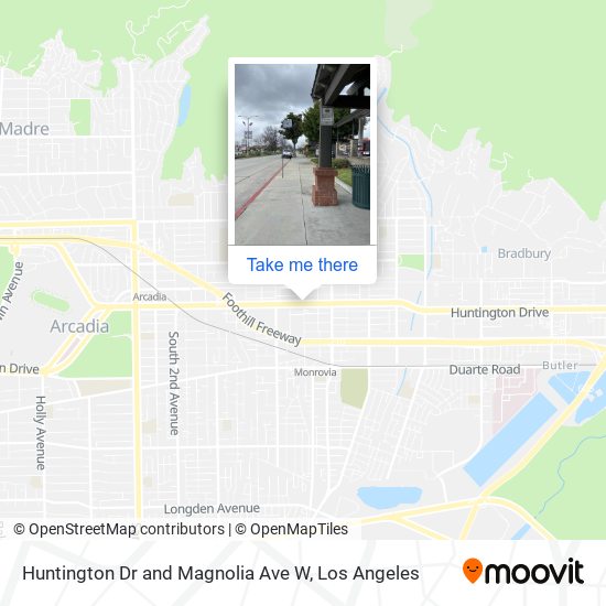 Huntington Dr and Magnolia Ave W map