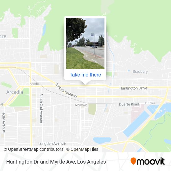 Huntington Dr and Myrtle Ave map